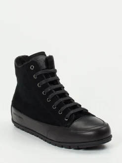 Candice Cooper – High-Top Sneaker aus Veloursleder schwarz