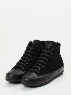 Candice Cooper – High-Top Sneaker aus Veloursleder schwarz