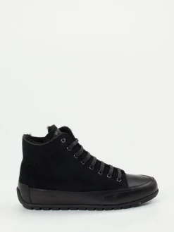 Candice Cooper – High-Top Sneaker aus Veloursleder schwarz