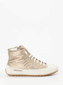 Candice Cooper – High-Top Sneaker aus Metallicleder Beige