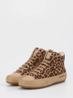 Candice Cooper – High-Top Sneaker aus Veloursleder Leoprint