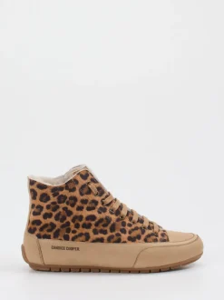 Candice Cooper – High-Top Sneaker aus Veloursleder Leoprint