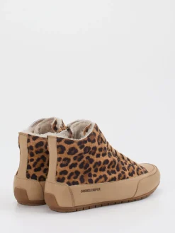 Candice Cooper – High-Top Sneaker aus Veloursleder Leoprint