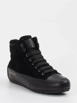 Candice Cooper – High-Top-Sneaker aus Veloursleder schwarz