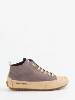 Candice Cooper – Mid-Top Sneaker aus Leder taupe