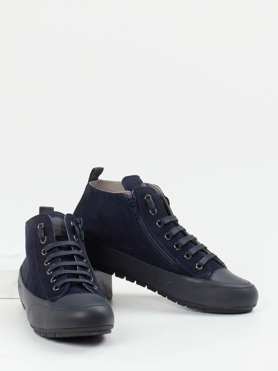 Candice Cooper – Mid-Top-Sneaker aus Veloursleder blau