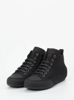 Candice Cooper – Mid-Top-Sneaker aus Nubukleder Schwarz
