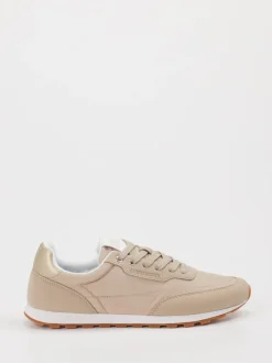 Candice Cooper – Retro-Sneaker aus Velour/Textil Beige