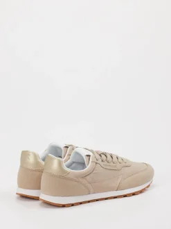 Candice Cooper – Retro-Sneaker aus Velour/Textil Beige