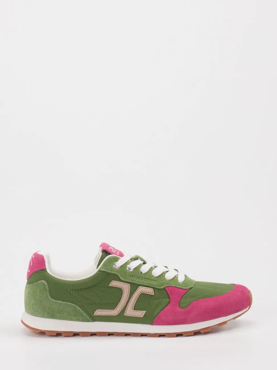 Candice Cooper – Retro-Sneaker aus Veloursleder Olivgrün