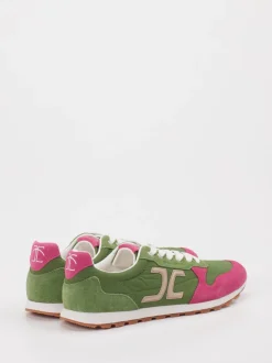 Candice Cooper – Retro-Sneaker aus Veloursleder Olivgrün