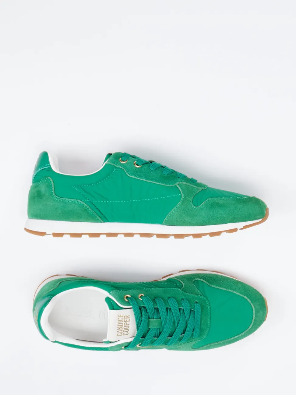 Candice Cooper – Retro-Sneaker aus Veloursleder grün