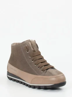 Candice Cooper – Schnürboots aus Nubukleder taupefarben