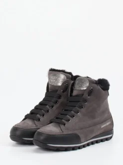 Candice Cooper – Schnürboots aus Veloursleder Anthrazit