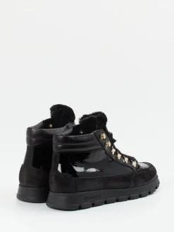 Candice Cooper – Schnürboots aus Lackleder Schwarz
