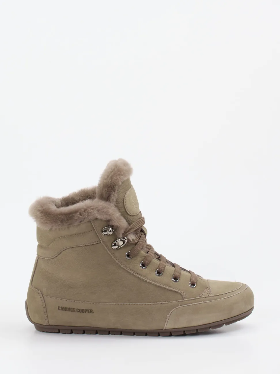 Candice Cooper – Schnürboots aus Nubukleder in Taupe