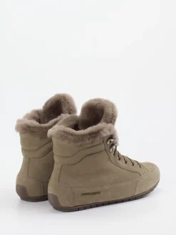 Candice Cooper – Schnürboots aus Nubukleder in Taupe