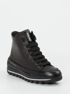 Candice Cooper – Schnürboots aus Kalbleder Schwarz