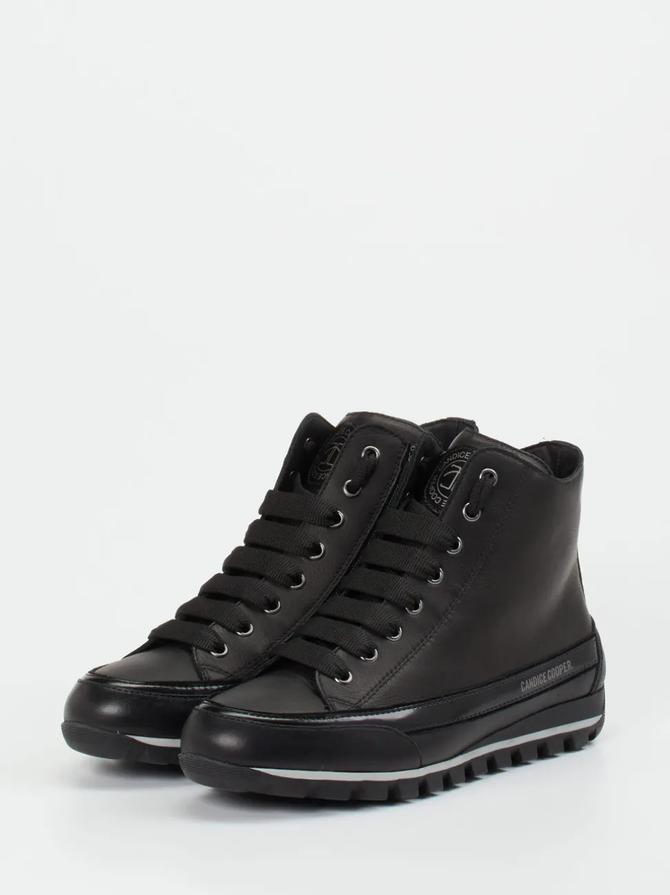 Candice Cooper – Schnürboots aus Kalbleder Schwarz