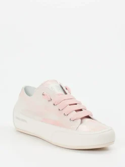 Candice Cooper – Sneaker aus geprägtem Leder rosémetallic