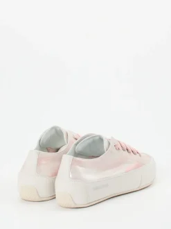 Candice Cooper – Sneaker aus geprägtem Leder rosémetallic