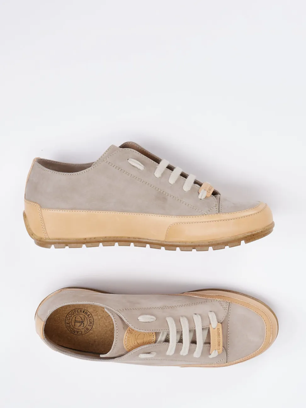 Candice Cooper – Sneaker aus Nubukleder in Naturtönen