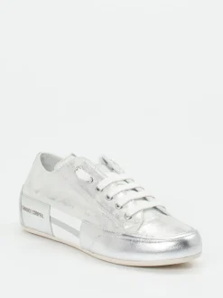Candice Cooper – Sneaker aus Metallicleder silber