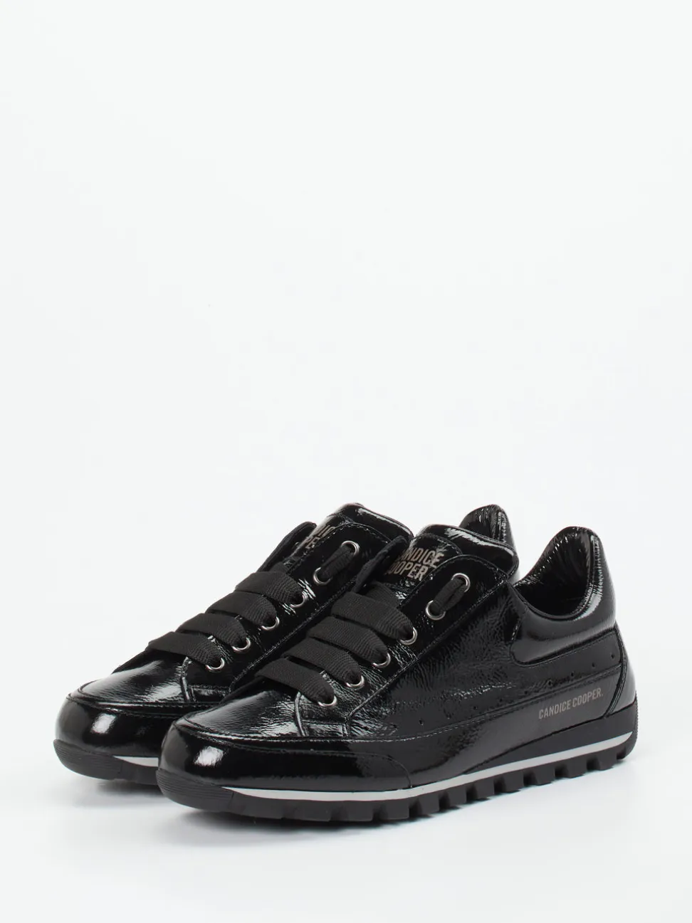 Candice Cooper – Sneaker aus Lackleder Schwarz