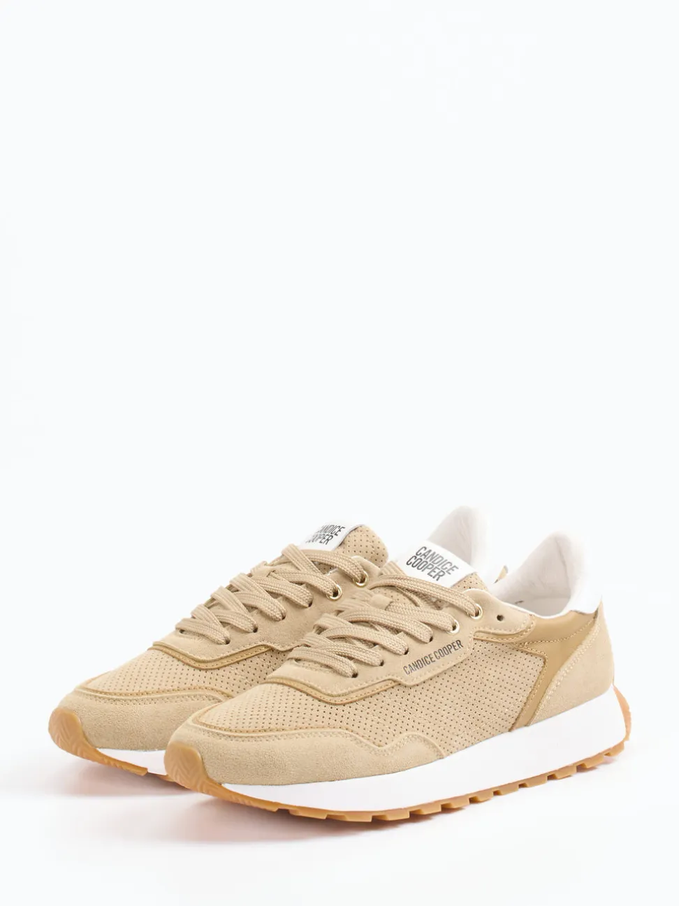 Candice Cooper – Sneaker aus Veloursleder Beige