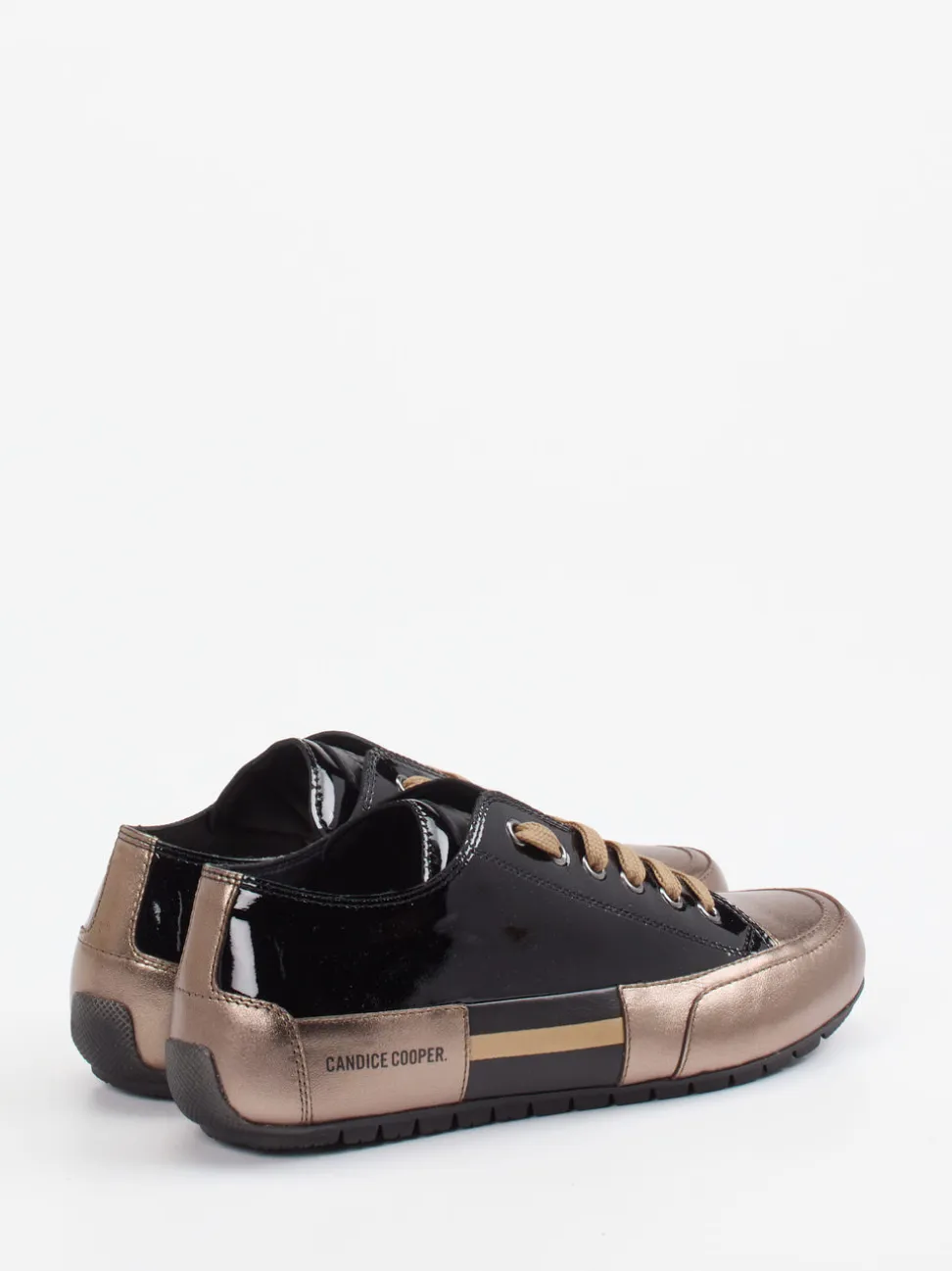 Candice Cooper – Sneaker aus Lackleder mit Metallic-Details