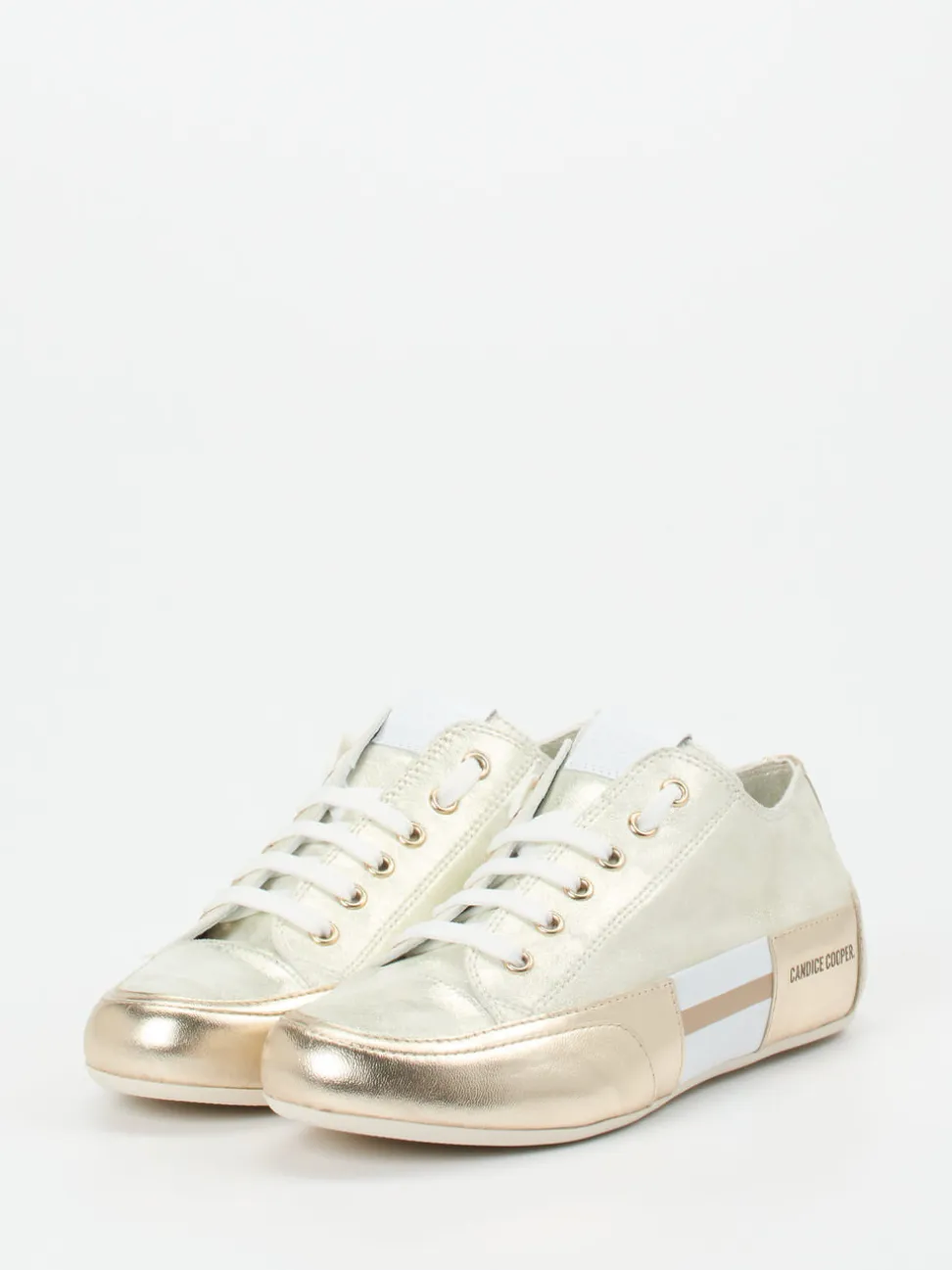 Candice Cooper – Sneaker aus Metallicleder goldfarben