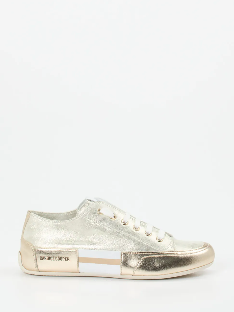 Candice Cooper – Sneaker aus Metallicleder goldfarben