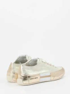 Candice Cooper – Sneaker aus Metallicleder goldfarben