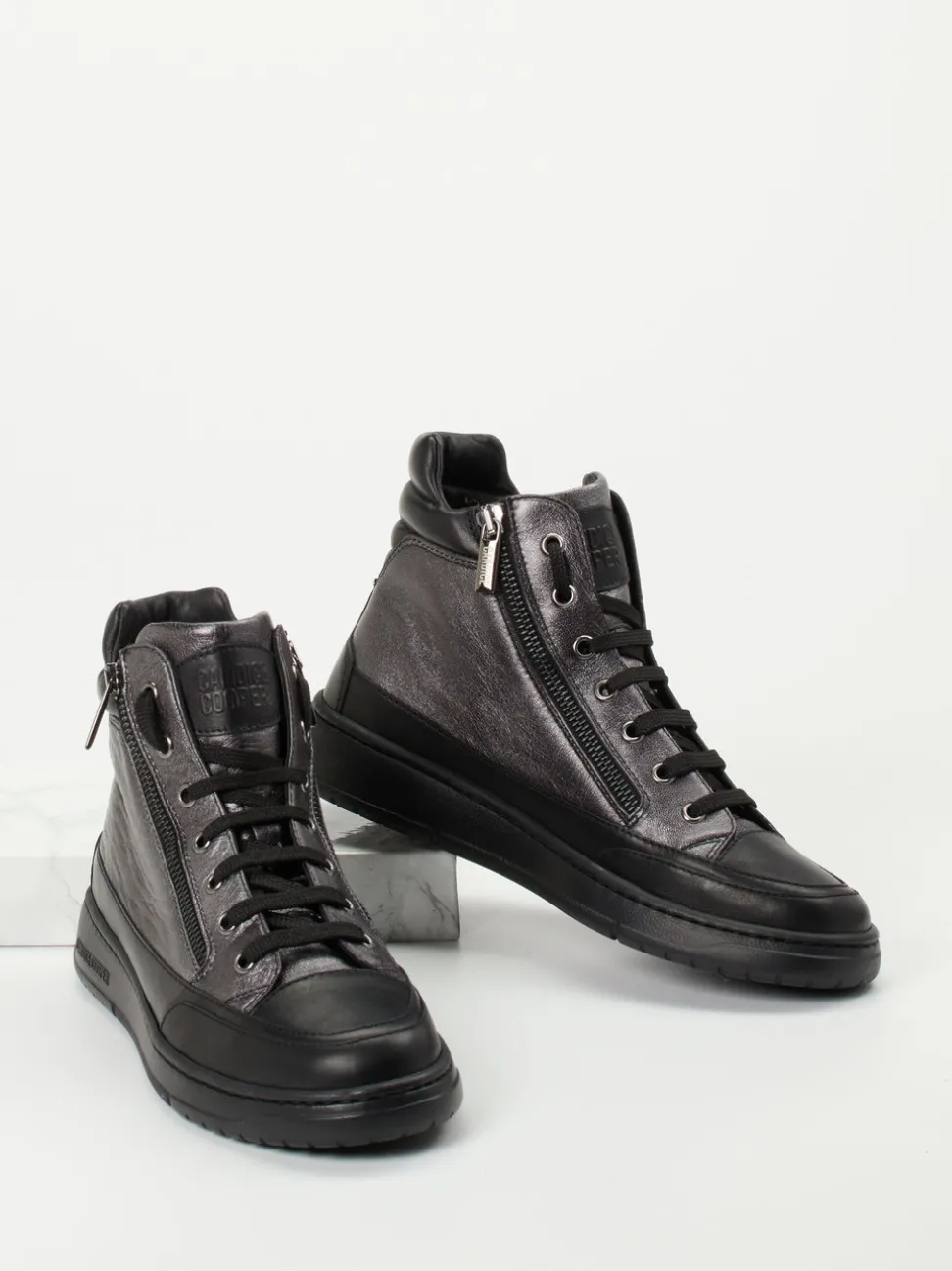 Candice Cooper – Sneaker aus Kalbleder in Anthrazit