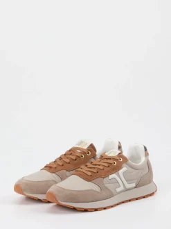 Candice Cooper – Sneaker aus Veloursleder und Nylon beige