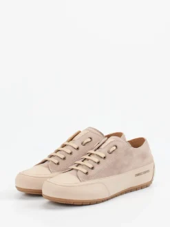 Candice Cooper – Sneaker aus Velours- und Glattleder Beige