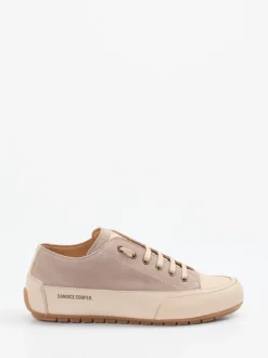 Candice Cooper – Sneaker aus Velours- und Glattleder Beige