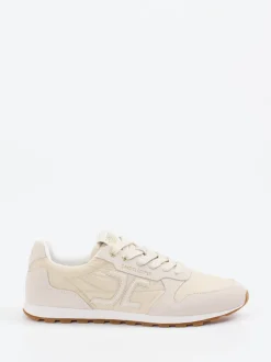 Candice Cooper – Sneaker aus Veloursleder und Textil beige