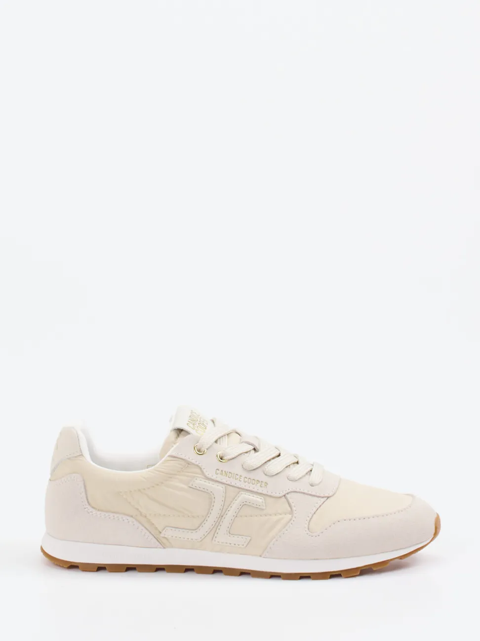 Candice Cooper – Sneaker aus Veloursleder und Textil beige