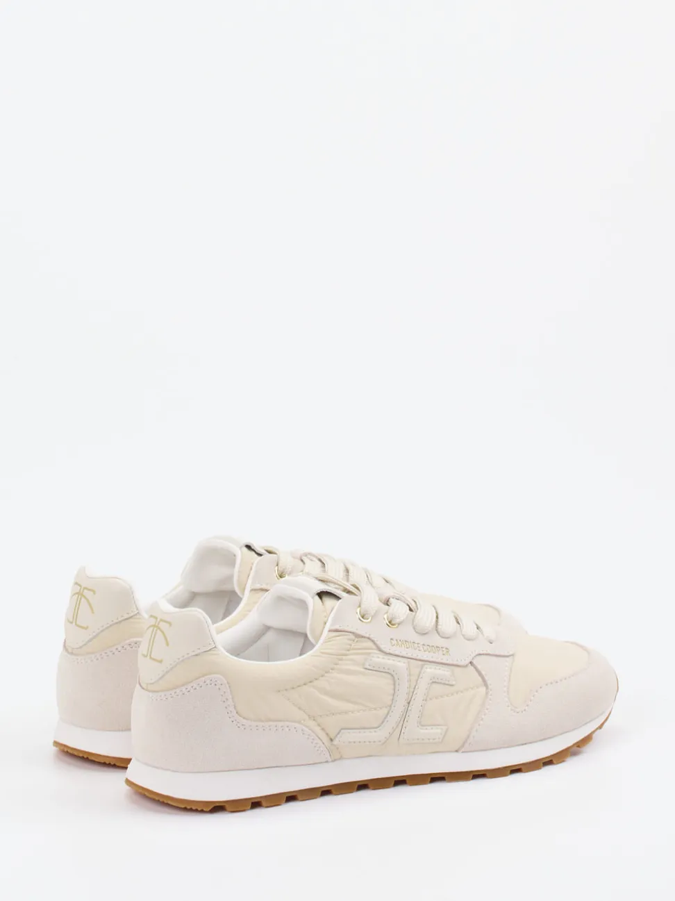 Candice Cooper – Sneaker aus Veloursleder und Textil beige