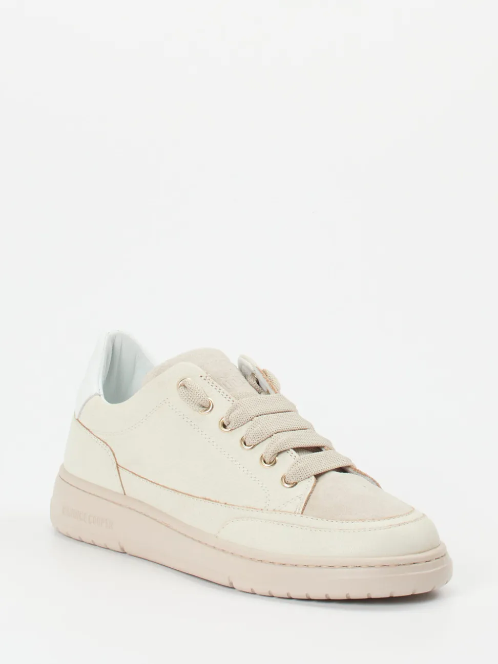 Candice Cooper – Sneaker aus Kalbleder und Veloursleder beige