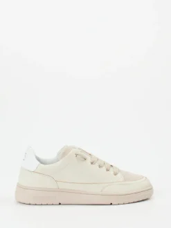 Candice Cooper – Sneaker aus Kalbleder und Veloursleder beige