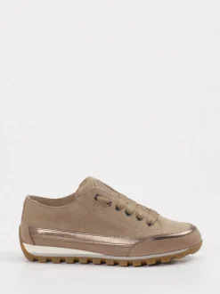Candice Cooper – Sneaker aus Leder-Velours-Mix beigebraun