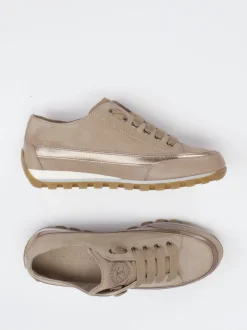 Candice Cooper – Sneaker aus Leder-Velours-Mix beigebraun