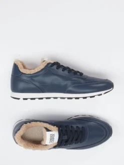 Candice Cooper – Sneaker aus Lederimitat in Dunkelblau