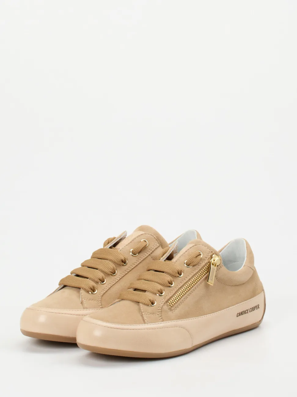 Candice Cooper – Sneaker aus Veloursleder Beige