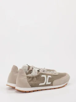 Candice Cooper – Sneaker aus Velour/Textil in Beige