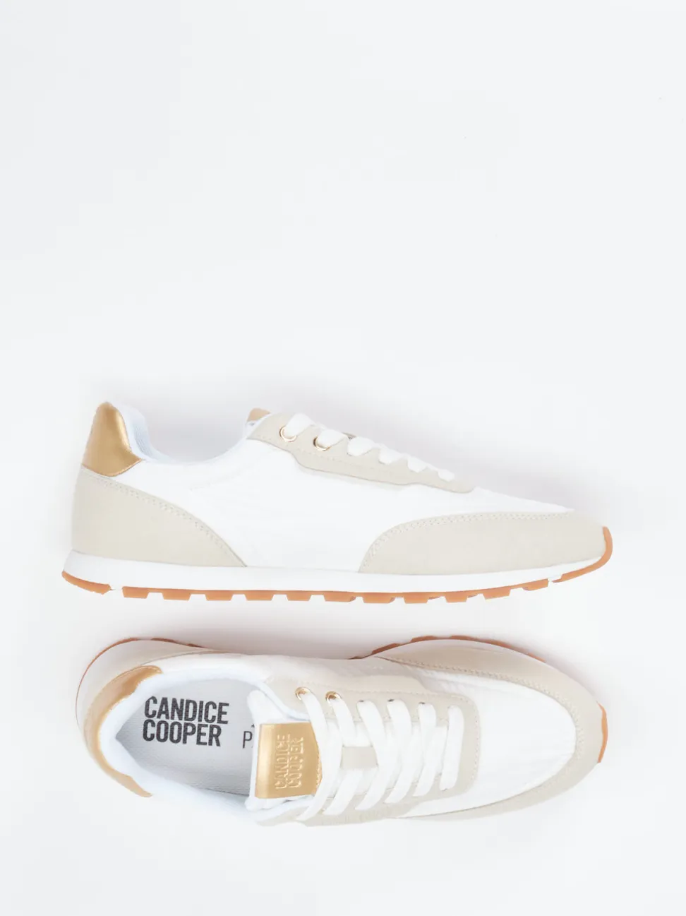 Candice Cooper – Sneaker aus Veloursleder und Textil Offwhite