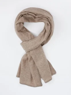 Cashmere Blues – Feinstrickschal aus Wolle Beigebraun