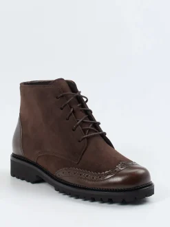Christian Dietz – Brogue-Boots aus Veloursleder braun